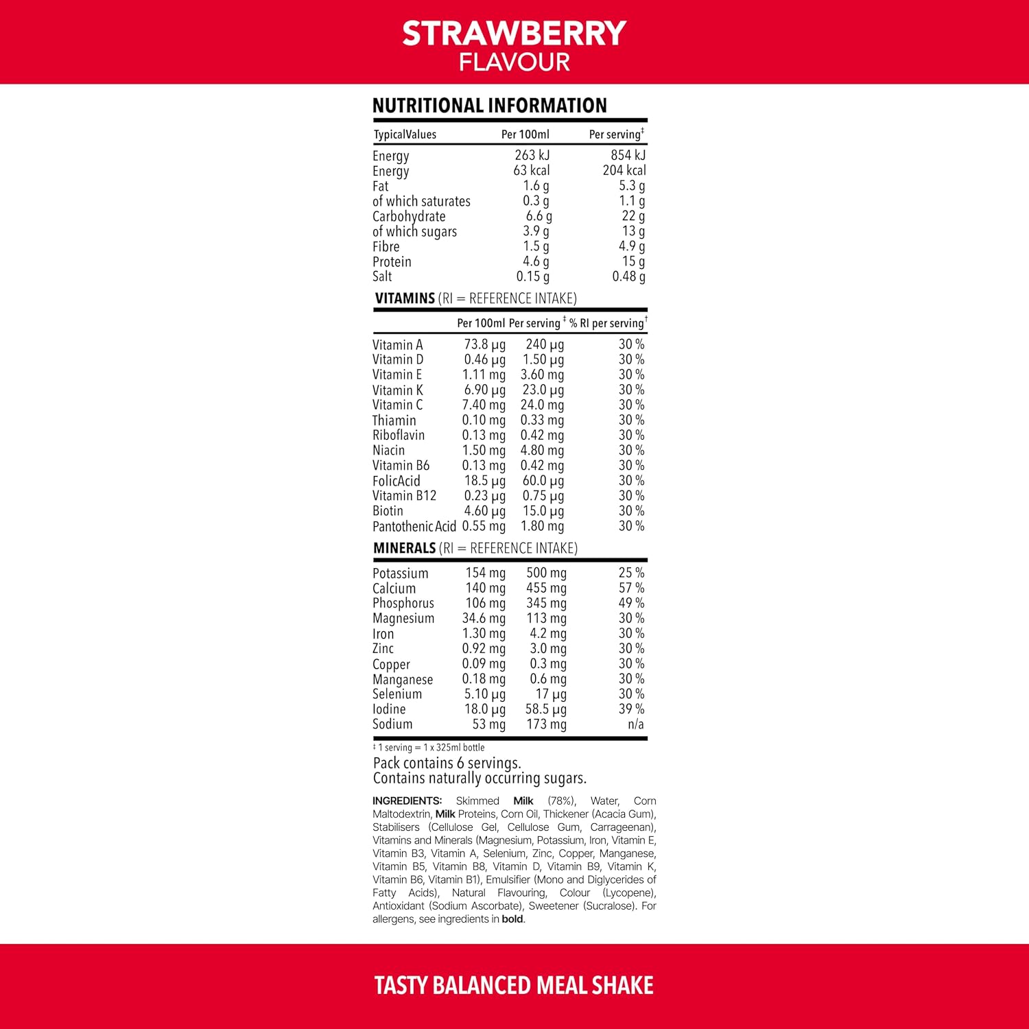 SlimFast Strawberry Protein Meal Shake